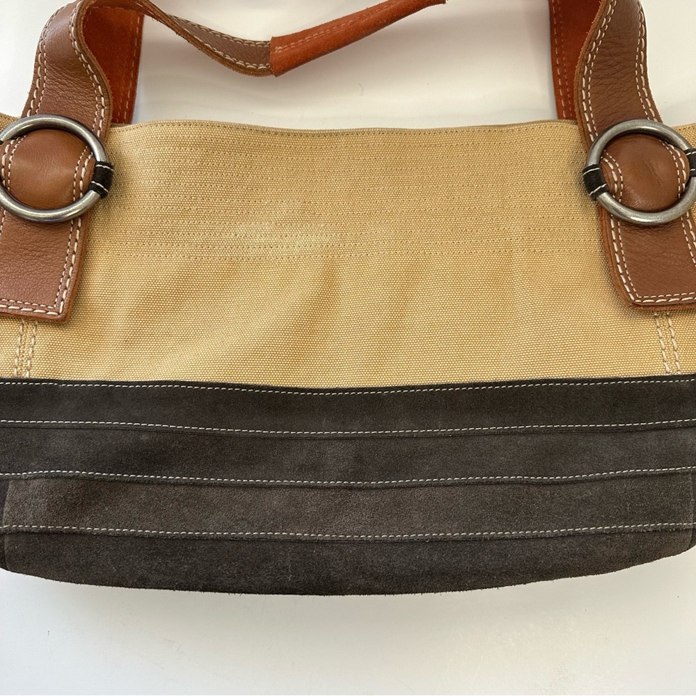 Fossil Khaki Canvas Brown Suede With Rust Colored… - image 3